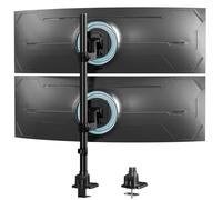 Dual Monitor Desk Mount, Heavy Duty Extra High 865 mm Pole Vertical Stack Screen Mount for 24-57 Inch Monitors with Tilt Swivel Rotation, Weight 2-27 kg per Arm, VESA 75/100 mm