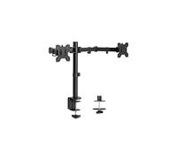 Dual Monitor Desk Mount, Heavy Duty Fully Adjustable Steel Stand, Holds 2 Computer Screens up to 30 inches and Max 10 kg each, Black, STAND-V002