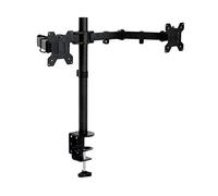 Dual Monitor Desk Mount Stand for 10-27 inch LCD LED Monitors - Full Motion Adjustable Arms, Holds Up to 17.6 lbs Each Arm, VESA Compatible 75x75/100x100mm