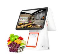 Dual Monitor Touch Screen Cash Register with Customer Display, Built-in 58mm Thermal Printer for Retail and Restaurant, Smart POS System