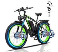 Dual Motor Electric Bike Road Legal 250W,Electric Mountain Bike,26"x4" Fat Tyre Ebikes,48V 23AH Removable Battery 60Miles Range,Front Suspension&Hydraulic Brakes,LCD Display Ebike(Yellow23AH)