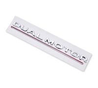 Dual Motor Emblem with Underlined Letters for Tesla Model 3 Car Styling Refitting High Performance Trunk Badge Sticker,Silver