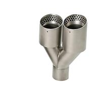 Dual Muffler Tip Universal 51mm 60mm 63mm Nozzle 1PCS Honeycomb Double Outlet Exhaust Tips Muffler Exhaust Tip(Left in63-out101mm)