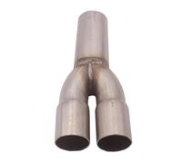 Dual Muffler Tip Universal Dual 1.5" ID Inlet Single 1.75" OD Outlet Unpolished 2-1 Exhaust Merge Collector Dual Pipe Adapter Exhaust Tip