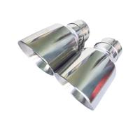 Dual Muffler Tip Universal Inlet Size: 48 51 54 57 60 63 67 70 73 76 80 MM 1 Piece Stainless Steel Exhaust System End Pipe + Car Tip Exhaust End Pipe(IN 60MM OUT 76MM)
