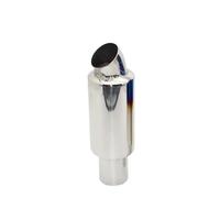 Dual Muffler Tip Universal Inlet Size：51mm/63mm/76mm Thickness: 1.2mm Stainless Steel Car Exhaust Muffler Tail Pipe Tip Exhaust End Pipe(Silver 51MM)