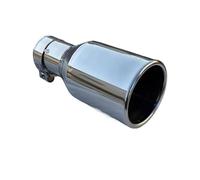 Dual Muffler Tip Universal Stainless Steel Single The Flat Edge Muffler Tail Throat Car Modification Exhaust Pipe Exhaust Tip(54MM IN 101MM OUT)