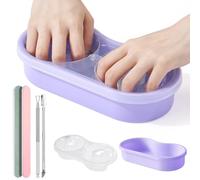 Dual Nail Soak Off Bowl: Acetone Acrylic Nail Remover Soak Off Bowls - Nail Varnish Dip Powder Remover Manicure Nail Soaking Bowl - Acetone Acrylic Remover Kit for Salon Home Use