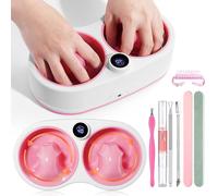 Dual Nail Soak Off Bowl Electric: 31-50°C Temp Control Acrylic Remover Kit for Gel Nail Polish Dip Powder Acrylic Nails Remover - Heated Manicure Bowls Acetone Proof for Beginner Salon Home