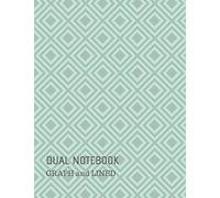 Dual Notebook: Graph and Lined: 100 white pages (alternating 50 sheets GRAPH/GRID and 50 sheets WIDE RULED LINED) Glossy green diamond pattern
