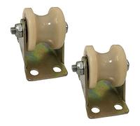 Dual Nylon V-Groove Office Rollers, 2-Pack, Heavy-Duty Sliding Door Wheels, Double Bearing, Metal Cable Guide, Smooth Operation, Durable Replacement Parts