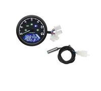 Dual Odometer Gauge 0~12000RPM Universal Motorcycle Tachometer Dashboard Panel Digital Display Speed MPH Km/h Tachometer Fuel