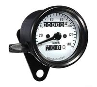 Dual Odometer Motorcycle Speedometer 12V LED Backlit Stainless Housing For Off-Road for atv Dirt Bike Scooter Mounting(white face)