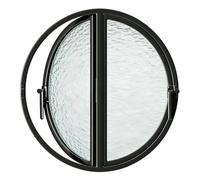 Dual Opening Round Casement Window 31.9 Inch F Mount Tempered s Ple Ideal Replacement for Bathroom Kitchen Bedroom Living Room (Black 40 120cm)