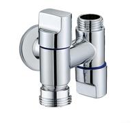 Dual outlet angle valve with single inlet and automatic shut off technology for efficient water distribution and system safety (Silver)