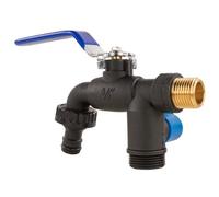 Dual Outlet Garden Irrigation Tap With Easy Turn Lever Handle