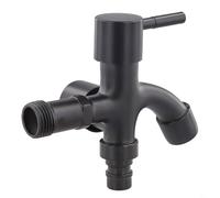 Dual Outlet Washing Machine Faucet with 1 Inlet for Efficient Water Use, Suitable for Home and Laundry Areas, Made with Robust Alloy Material (Black)