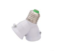 Dual Output E27 Lamp Holder Splitter Adapter Converts Standard Socket into Two for Improved Light Coverage in Bedrooms, Kitchens, and Garages