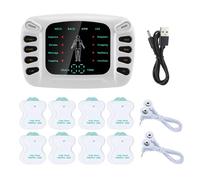 Dual Output EMS Machine - 8 Pads Muscle Stimulator for Neck, Back & Full Body Massage, 15 Intensity Levels, Easy to Use