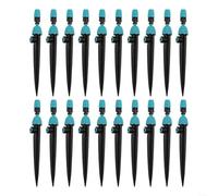 Dual Output Irrigation Emitter for 1/4 in Hose with 360 Degree Adjustment and Flow Stop Capability for Water Management