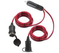 [Dual Output] KUNCAN 12V Cigarette Lighter Splitter - Male to 2x Female Dual Socket Adapter 2-Way Splitter exension (4FT, 15A Fuse) for Dash Cams, Car Coolers, Air Pumps, Tyre Inflator, Mini Fridge