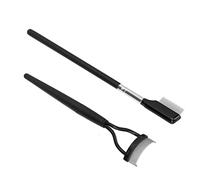 Dual-Pack Eyelash Comb Set: Folding Stainless Steel Teeth Lash Separator & Eyebrow Grooming Brushes for Eye Contour and Comfortable Hold