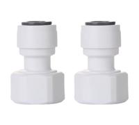 Dual Pack Refrigerator Water Line Connector Kit ，1/2" BSP x 3/8" Push-to-Fit Valve Adapter ， Quick Connect Fitting for Water Filtration Systems, Coolers, Drinking Fountains & More ， Easy Installation