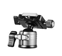Dual Panoramic Ball Head, CNC Aluminum Alloy, Low Center Gravity, Single U Notch Design, Quick Release Plate for DSLR and ILDC Cameras, Tripod and Monopod, 10kg Load, Grey, 1 P