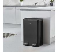 Dual Pedal Recycling Bin 2 Compartment Kitchen Waste Rubbish Dustbin 3 Colours