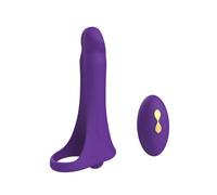 Dual Penetration Vibrating Dildo with Penis Rings,Strap On Penis Butt Plug Vibrator with Remote Control,10 Modes Adult Sex Toys Female Clitoral G-spot Stimulator Adult Sex Toys for Men Women Couples