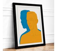 Dual Perspectives Minimalist Framed Wall Art Print A2 (59.4×42cm) Black,