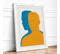 Dual Perspectives Minimalist Framed Wall Art Print A3 (42×29.7cm) White,