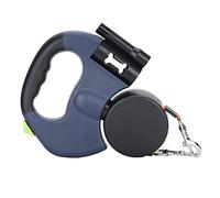 Dual Pet Walking Leash Retractable Dog Reflective Leash 360° Rotate LED Flashlight Small Pets Night Safety