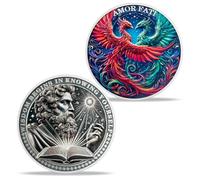 Dual Phoenix Sobriety Coin | Rise from Adversity AA Coin - AA Chip Medallion with Inspirationa l Message | Alcoholics Anonymous Gifts for Men Women l Na medallions Anniversary in Recovery Gifts