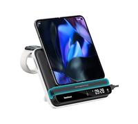 Dual Phone Wireless Charger for iPhone 17/16/15/14, for Galaxy S25/S24/S23/S22, for Pixel 9 Pro Fold/8/7, Only for Fitbit Versa 4/3/Sense 2, Pixel Watch 3/2(Not for Watch 4/1), SwanScout 710FG2