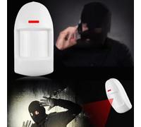 Dual PIR Motion Sensor Outdoor Wired Alarm Detector Home Security System for Stores Office Buildings 9-16V DC Wide Coverage Anti-Interference White(Without stand)