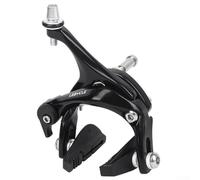 Dual Pivot Road Bike Caliper Brake Set with Adjustable Wear Resistant Brake Pads and Aluminum Alloy Side Pull Design for Reliable Stopping Power (Black-front clip)