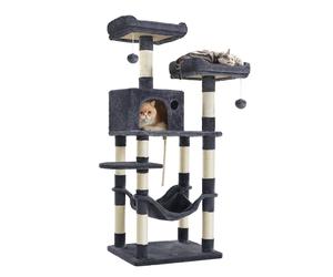 Dual Platforms Cat Tree, Smoky Grey