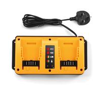 Dual-Port Battery Charger Compatible with DEWALT 18V-20V Lithium Batteries-Smart LED Indicator, Overheat/Overcharge Protection Equipped with multiple heat dissipation holes