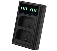 Dual Port Camera Dual Display Dual Dock Charger for LP-E6/E6N Camera Battery Portable Mini Charger with LCD Display for Travel and Outdoor Photography