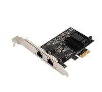 Dual Port PCIe Gigabit Network Card, RTL8125B 2500/1000/100Mbps PCI Express Gigabit Ethernet Card RJ45 LAN Controller,2.5GBase T PCIe Network Adapter for Desktops PC Servers