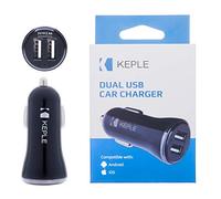 Dual Port USB in Car Charger by Keple Compatible with Samsung Galaxy A8 (2018) SM-A530/ Galaxy A8+ (2018) SM-A730 | Auto Cigarette Lighter Adaptor 2.4A (12/24V)