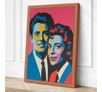 Dual Portraits in Pink Pop Canvas Wall Art Print 30x20 Inch (76 x 51 cm)