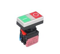 Dual Position Push Button Switch LA38S-11RG Self Reset Red Green Start Stop 10A Square Double 22mm(2NO)