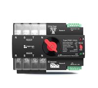 Dual Power Automatic Transfer Switch Din Rail 3 phase ATS 4P 63A 100A 125A 220V 230V Dual Power Automatic Transfer Electrical Selector Switch Uninterrupted(125A)