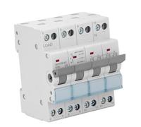 Dual Power Manual Transfer Switch 4P 63A DIN Rail Backup Power Changeover Switch Interlock Circuit Breaker with Overload for RVs Generators