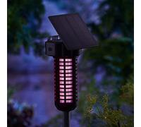 Dual Powered Outdoor Garden Insect Killer Lamp - Solar Powered or USB Rechargeable Staked Chemical Free Rainproof Zapper with 15 LEDs - Attract & Zap Flies, Mosquitoes, Midges & Bugs