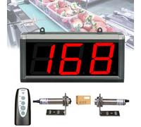 Dual Probe Conveyor Belt Counter, 3 Inch Digital LED People Visitor Counter, 20M Sensing Distance & Power Failure Memory, Strong Anti-interference, for Express Delivery, Production Line