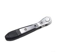 Dual Purpose 36 Tooth Ratchet Screwdriver Wrench, 6.35mm Double Head | Elbow Driver with Forward Reverse Switch for Home Appliance, Motorcycle, Car Repair in Narrow Spaces - Black
