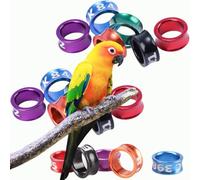 Dual Purpose Aluminum Birdhouse Ring - Color Based Age Tracking + Random Numbers for Finch/Canary Identification 4.7mm colors randomly mixed 100 pieces